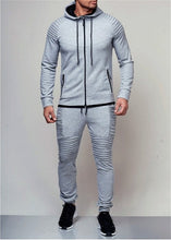 Load image into Gallery viewer, Hirigin 2 piezas otoño Running chándal hombres sudadera conjunto deportivo gimnasio ropa hombres deporte traje de entrenamiento ropa deportiva
