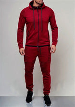 Load image into Gallery viewer, Hirigin 2 piezas otoño Running chándal hombres sudadera conjunto deportivo gimnasio ropa hombres deporte traje de entrenamiento ropa deportiva
