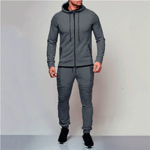 Load image into Gallery viewer, Hirigin 2 piezas otoño Running chándal hombres sudadera conjunto deportivo gimnasio ropa hombres deporte traje de entrenamiento ropa deportiva
